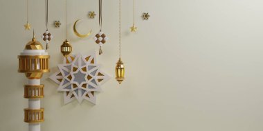 Kurban sosyal medya paylaşımı için 3B İslami Arkaplan