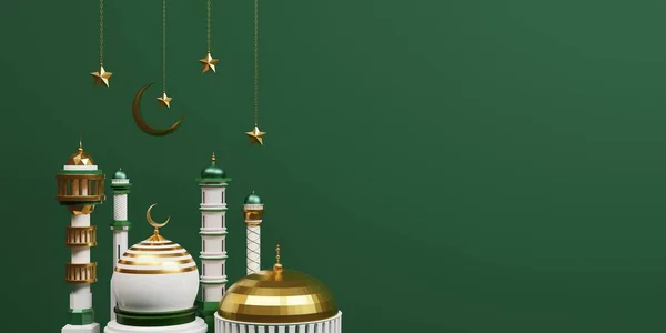 Fundo Islâmico Com Renderização Mesquita — Fotografia de Stock