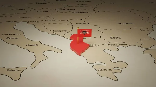 Albania Independence Day map 3d illustration.