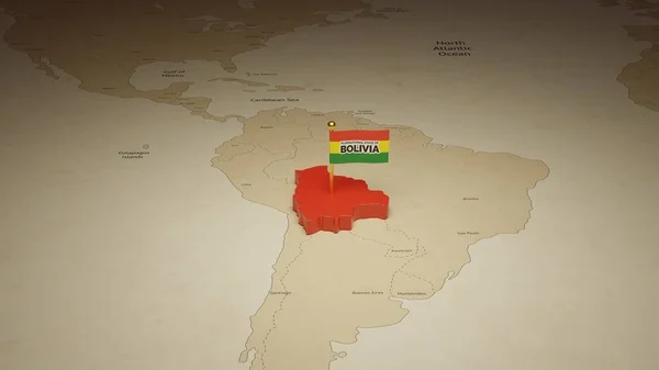 Bolivya Nın Boyutlu Bayrak Haritasıyla Bağımsızlık Günü Kutla — Stok fotoğraf