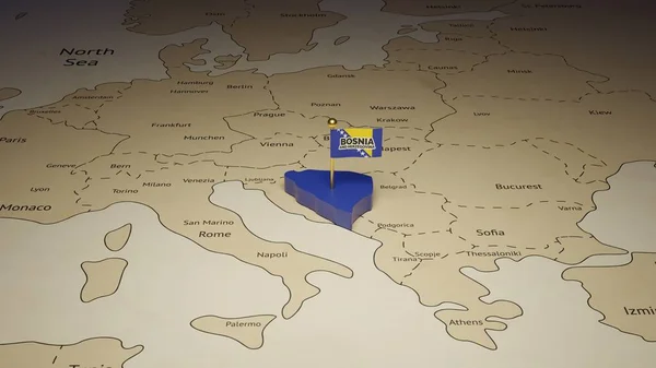 Festeggia Giorno Dell Indipendenza Con Mappa Della Bosnia Erzegovina — Foto Stock