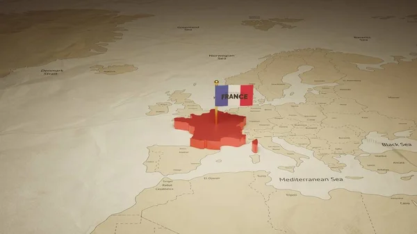 Frankrijk Kaart Wereldkaart Achtergrond — Stockfoto