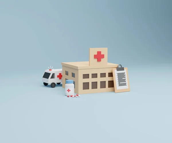 Emergency Isometric Medical Equipment Rendering Medicine Healthcare Drugs Pills Isometric — Stok fotoğraf