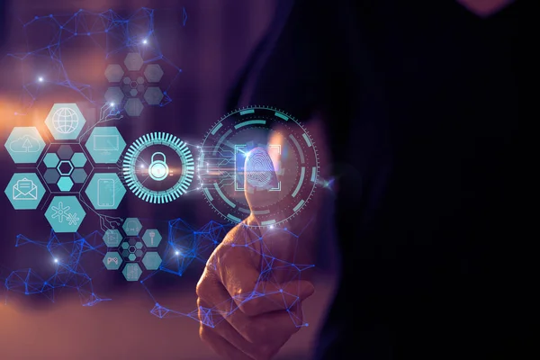 Parmak taraması güvenlik ve kimlik bilgilerine erişim sağlar. Biyometrik güvenlik, dijital siber suçlara karşı yenilik teknolojisi