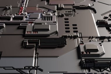 Elektronik yüzey bilimi arkaplanının 3B görüntülemesi.