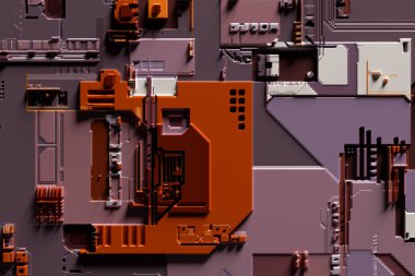 Elektronik yüzey bilimi arkaplanının 3B görüntülemesi.