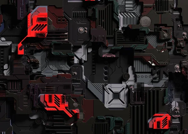 Elektronik yüzey bilimi arkaplanının 3B görüntülemesi.