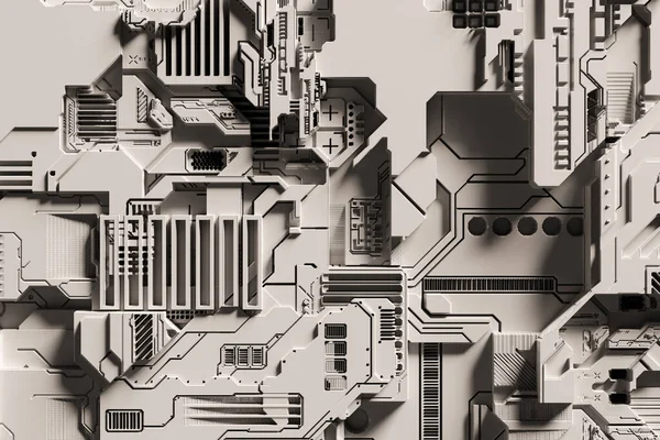 Elektronik yüzey bilimi arkaplanının 3B görüntülemesi.