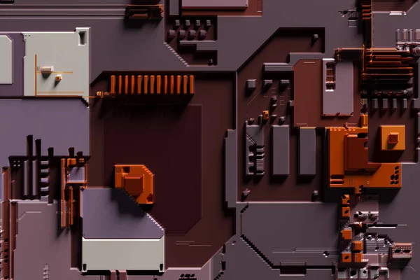 Elektronik yüzey bilimi arkaplanının 3B görüntülemesi.