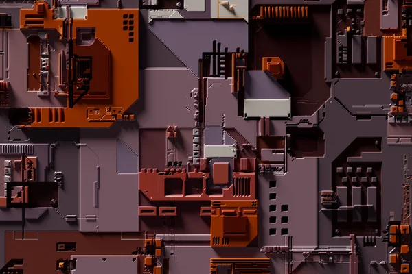 Elektronik yüzey bilimi arkaplanının 3B görüntülemesi.