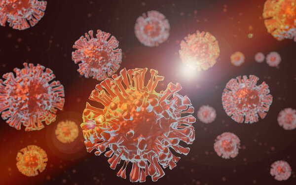 Coronavirus COVID-19, chinese virus 2019-nCoV. 3D Rendering
