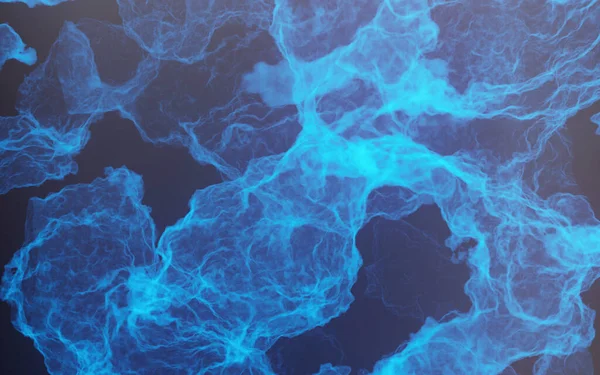 Nebulanın içinde 3 boyutlu görüntüleme. Mavi nebula ile boşluk arkaplanı.