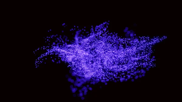 Lacivert mor ve pembe partiküller dalga arkaplanı.