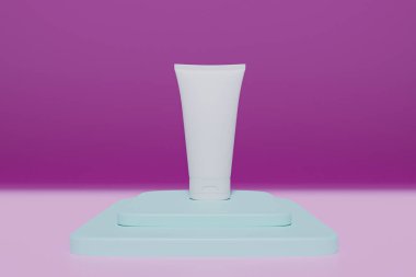 Ürünleri sergilemek için podyum. Tasarım ürünlerinin 3 boyutlu oluşturulması.