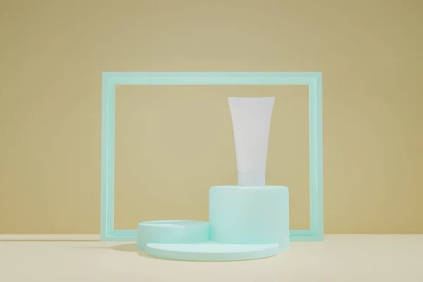 Ürünleri sergilemek için podyum. Tasarım ürünlerinin 3 boyutlu oluşturulması.