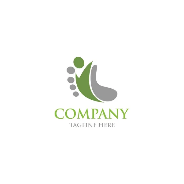 Creatief Eenvoudig Logo Van Persoon Voet Met Een Eenvoudig Monogram — Stockvector