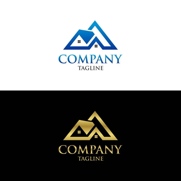Logos Modernes Montagne Maison Sont Également Uniques Parfaits Pour Construction — Image vectorielle