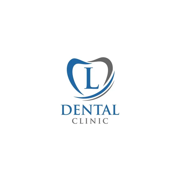 レターLスマイル歯のロゴ 歯科医 歯列矯正と歯磨き粉のブランドのための現代的で ユニークで シンプルでテッチーレターマーク歯のロゴ 洗練された クールな スタイリッシュな プロフェッショナルなサービスを提供しています — ストックベクタ