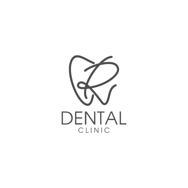 Line Art Letter Teeth Logo 브랜드를 현대적 독특하고 단순하고 계산적 — 스톡 벡터