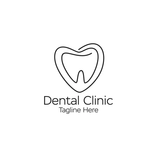 Line Art Teeth Logo 矫正和牙膏品牌的现代 简单和技术精湛的牙印标识 康威的时尚 专业的服务 — 图库矢量图片#