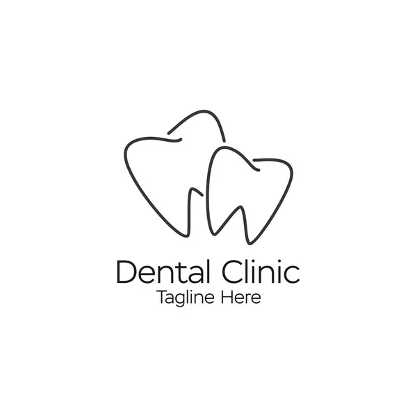 Line Art Teeth Logo 矫正和牙膏品牌的现代 简单和技术精湛的牙印标识 康威的时尚 专业的服务 — 图库矢量图片#