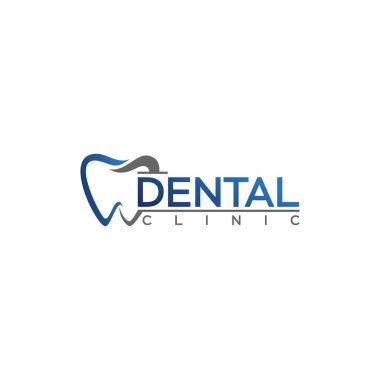 LETTER DENTAL logo; Modern, unique, simple and techie lettermark tooth logo for dentist, orthodontics and toothpaste brand. Conveys sleek, cool, stylish and professional services.