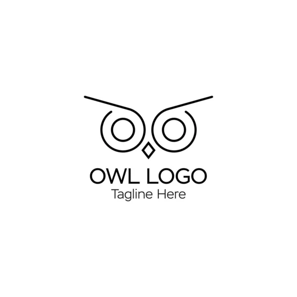Line Art Owl Logo Design Template Suitable All Businesses Including — Vector de stock