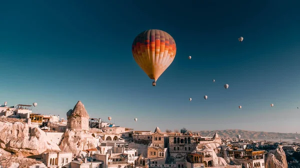 Cappadocia Balloons Goreme Turkey Travel Landscape Wallpaper Trip Goreme Nevsehir — Stock Photo, Image