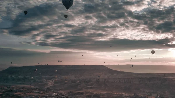 Fimi Drone Camera Cappadocia Balloons Goreme Turkey Travel Landscape Wallpaper — Stock Photo, Image