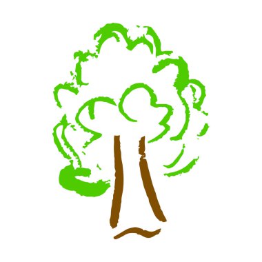 Tahta. Simge el çizimi stili. Balmumu boya kalemleriyle çizimler, çocukların yaratıcılığı. Vektör çizimi. İmza, sembol