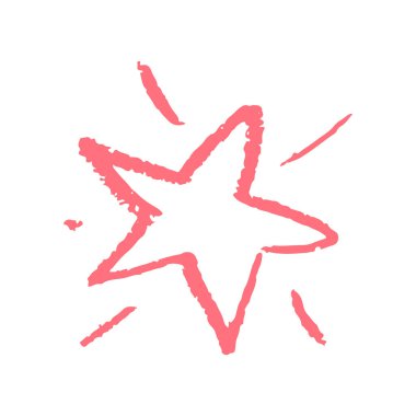 Simge el çizimi stili. Yıldız. Balmumu boya kalemleriyle çizimler, çocukların yaratıcılığı.