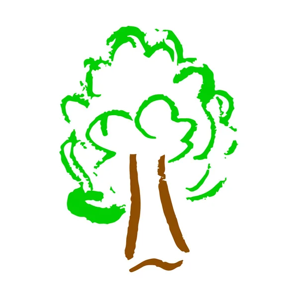 Bois Icône Style Dessin Main Dessin Avec Des Crayons Cire — Image vectorielle
