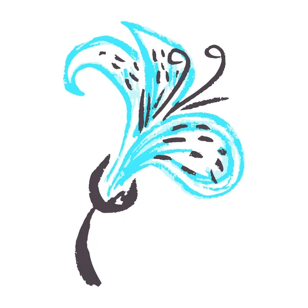 Векторні Ілюстрації Піктограма Стилі Малювання Мила Квітка Малюнок Восковими Олівцями — стоковий вектор