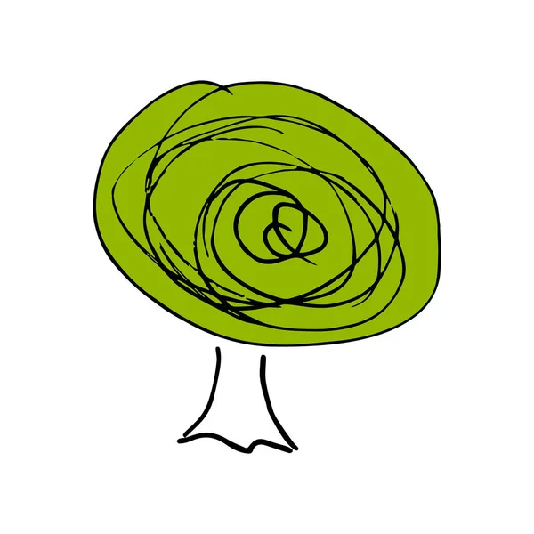 Illustration Vectorielle Icône Mignonne Style Dessin Main Bois Doodle Dessin — Image vectorielle