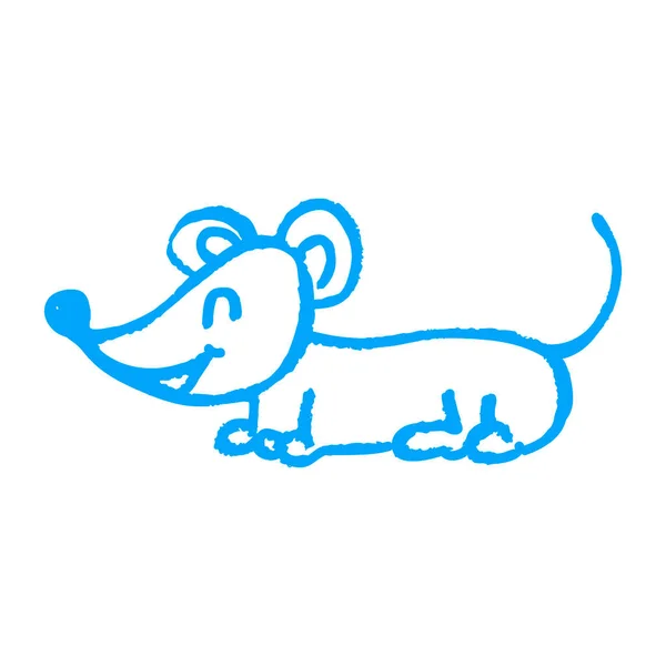 Vector Illustration Cute Icon Hand Draw Style Mouse Drawing Wax — ストックベクタ