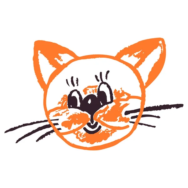 Vector Illustration Cute Icon Hand Draw Style Cat Drawing Wax - Stok Vektor