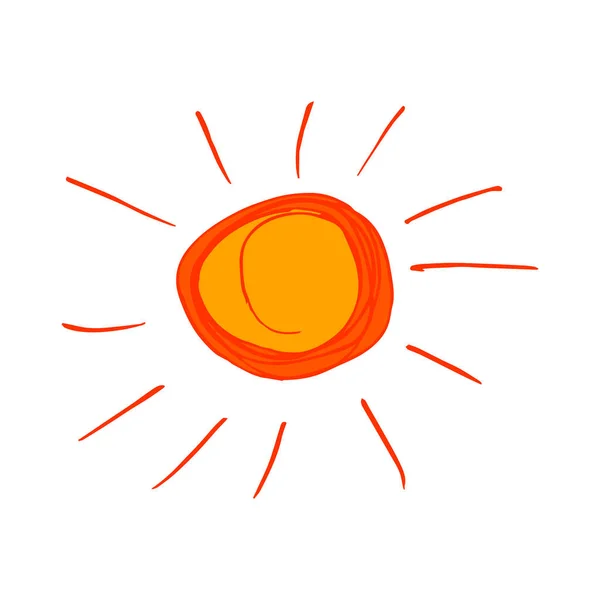 Vector Children Creativity Cute Icon Hand Draw Style Sun Doodle — Image vectorielle