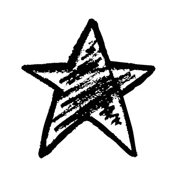 Icon Hand Draw Style Vector Illustration Star Drawing Wax Crayons — 图库矢量图片