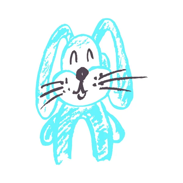 Icon Hand Draw Style Vector Illustration Hare Rabbit Drawing Wax — Stockvektor