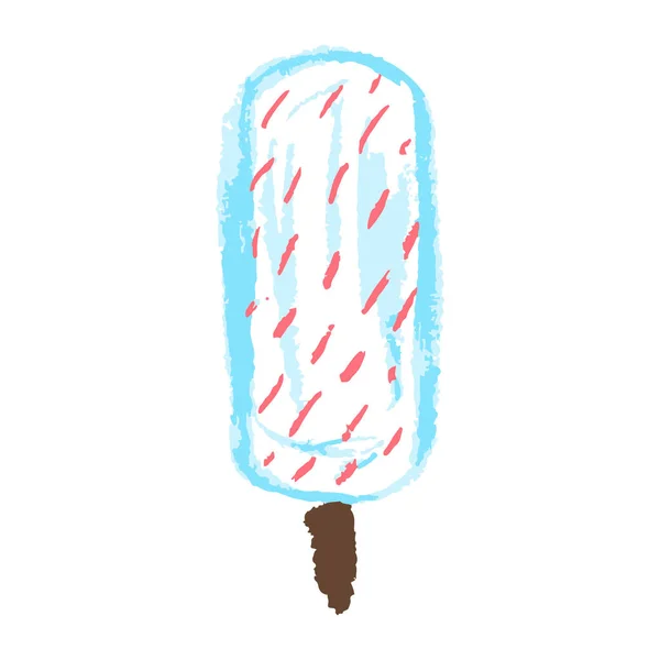 Icon Hand Draw Style Ice Cream Vector Illustration Drawing Wax —  Vetores de Stock