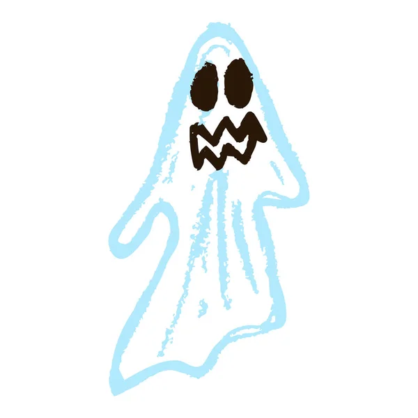 Icon Hand Draw Style Ghost Drawing Wax Crayons Colored Chalk — 图库矢量图片