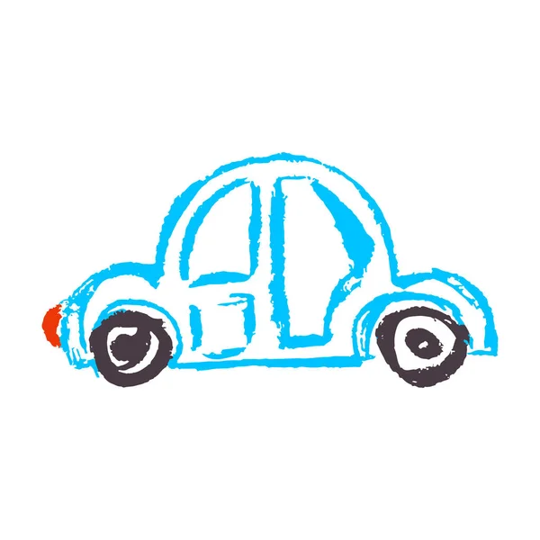 Εικονίδιο Στο Χέρι Στυλ Σχεδίασης Αυτοκίνητο Ζωγραφική Κηρομπογιές Χρωματιστή Κιμωλία — Διανυσματικό Αρχείο