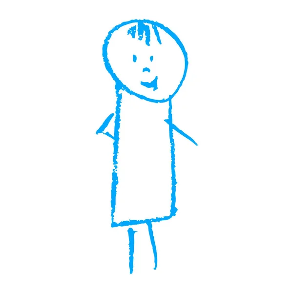 Εικονίδιο Στο Χέρι Στυλ Σχεδίασης Αγόρι Μου Ζωγραφική Κηρομπογιές Παιδική — Διανυσματικό Αρχείο