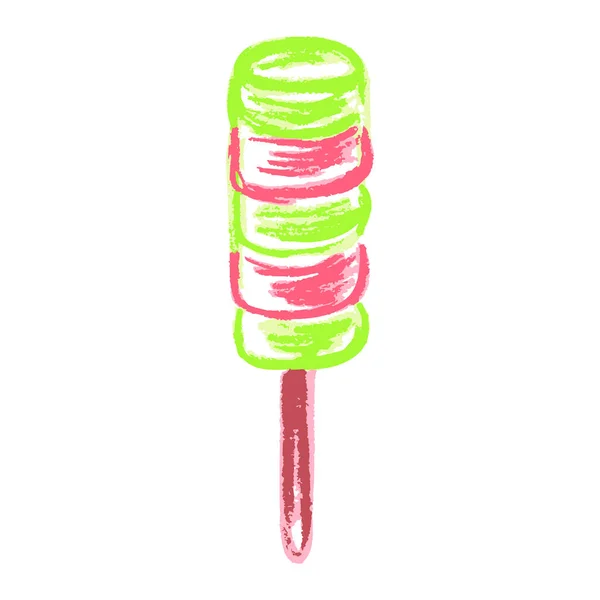 Ice Cream Icon Hand Draw Style Drawing Wax Crayons Children — Stock vektor