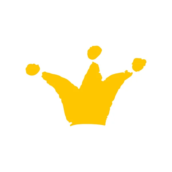 Корона Иконка Руке Рисует Стиль Рисование Восковыми Мелками Цветной Мел — стоковый вектор