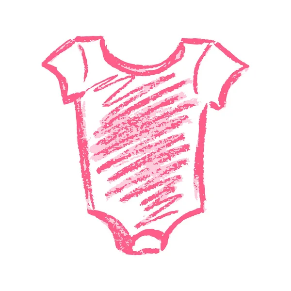 Shirt Infantil Ícone Mão Desenhar Estilo Desenho Com Lápis Cera —  Vetores de Stock