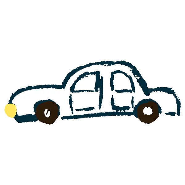 Araba Simge Çizimi Stili Balmumu Boya Kalemleri Renkli Tebeşirler Çocukların — Stok Vektör