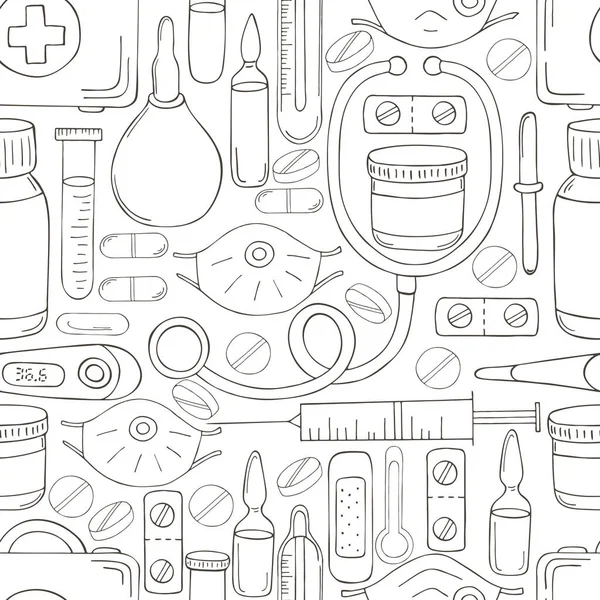 Desenho de página para colorir de instrumentos médicos. Logotipo médico  imagem vetorial de Oleon17© 114576824