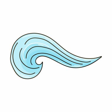 Elde çizim stili. Deniz illüstrasyonları ve tasarım elemanları. Simge, çıkartma. Dalga