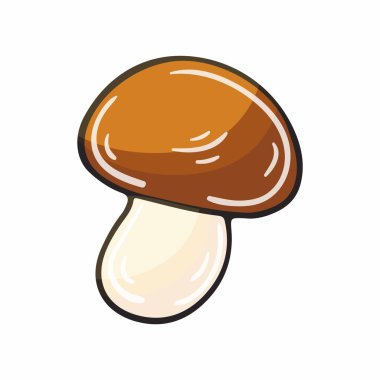 Polonya mantarları. Elle çizilmiş sonbahar illüstrasyonu. Çocuk çizimi, orman mantarı. Simge, imza, etiket